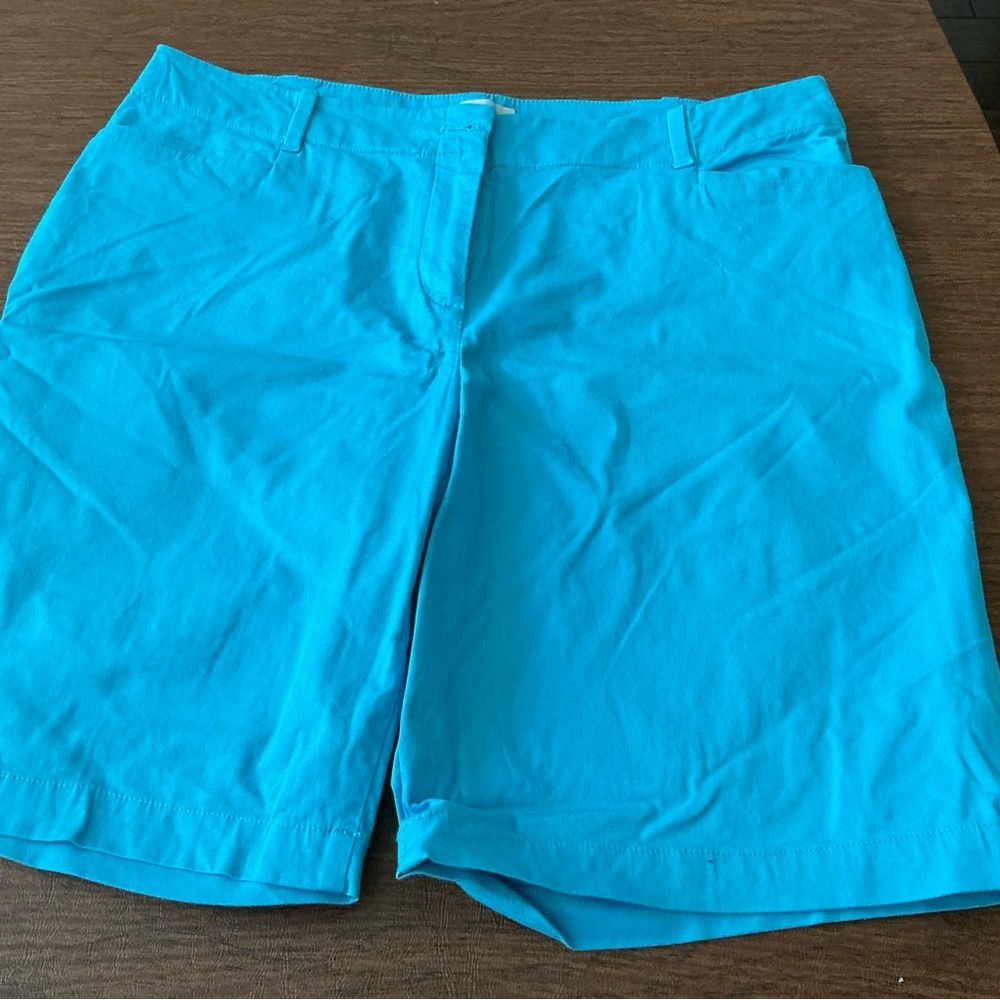 Talbots Blue Bermuda Shorts Size 14 PETITE